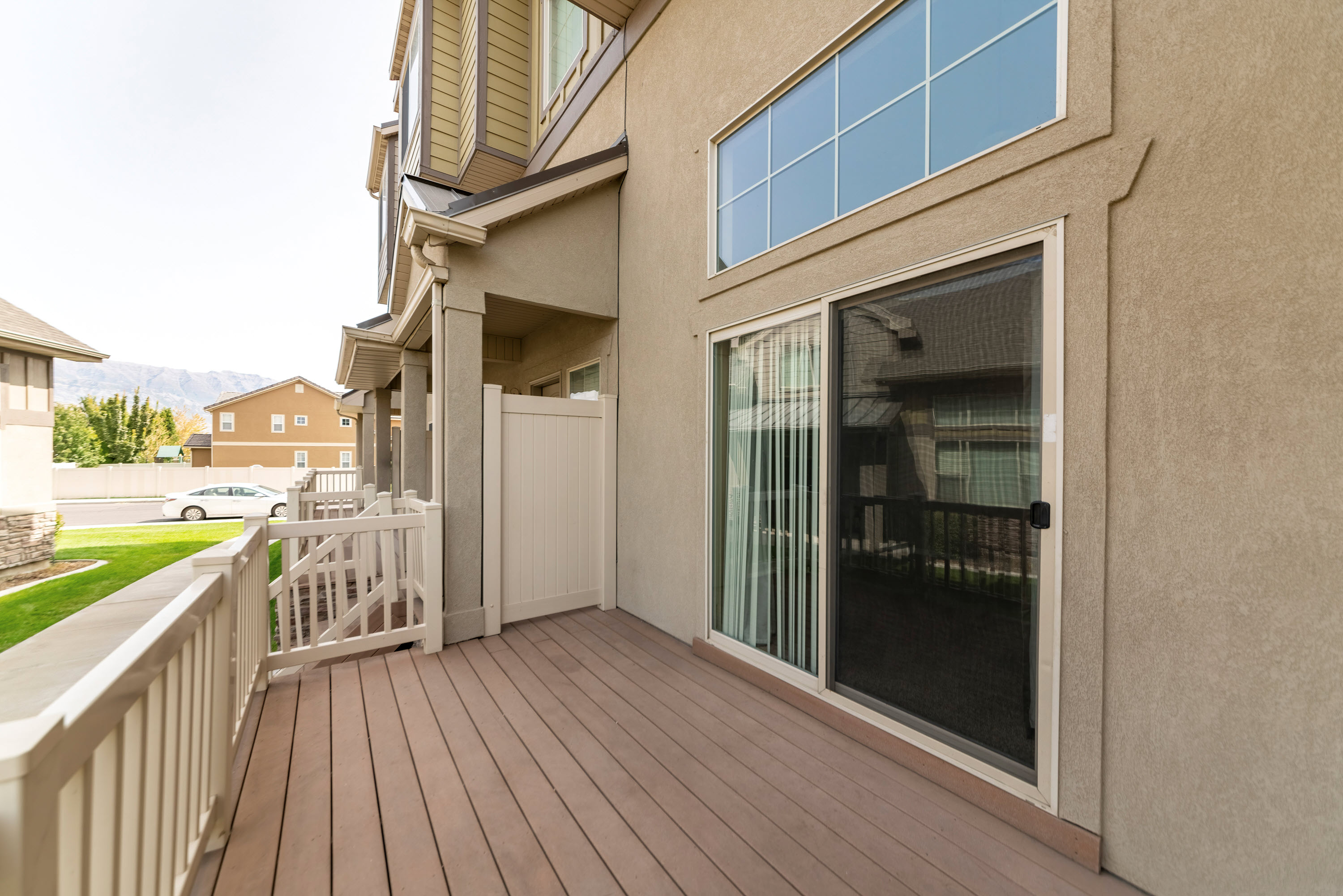 A back door in a home with security mesh installed